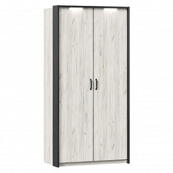 Техно Шкаф двухстворчатый с паспарту (Дуб Крафт белый) Техно Шкаф двухстворчатый с паспарту (Дуб Крафт белый)