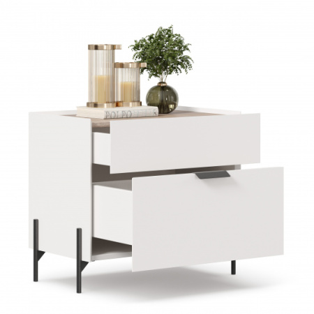 Лайт Тумба прикроватная (Белый/Дуб Маувелла) Лайт Тумба прикроватная (Белый/Дуб Маувелла)