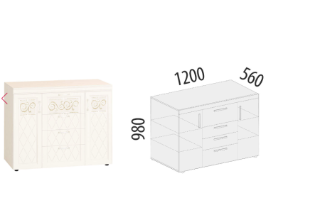 Тумба-комод Тиффани 93.20