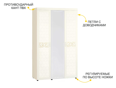 Шкаф трехдверный с зеркалом Тиффани 93.12