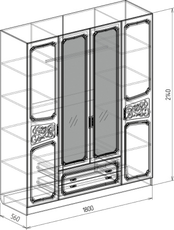 Шкаф 4х (Тиффани)