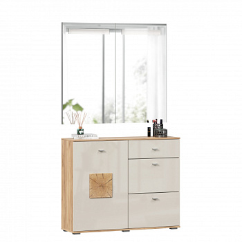 Фиджи Комод комбинированный с 2 зеркалами с подсветкой (Дуб Золотой/Кашмир) Фиджи Комод комбинированный с 2 зеркалами с подсветкой (Дуб Золотой/Кашмир)