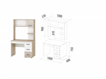 Стол с надстройкой Эверест 63 Стол с надстройкой Эверест 63