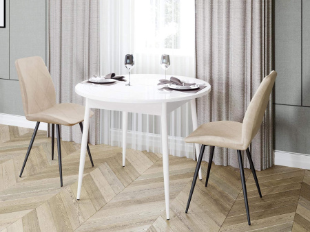 Орфей-41 Белый шпон Стол обеденный 1000(1350)х1000х750