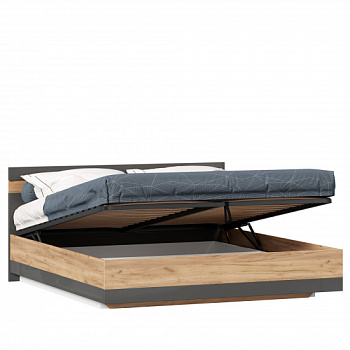 Фиджи Кровать двуспальная 1800 с подъёмным механизмом (Дуб Золотой/Антрацит) Фиджи Кровать двуспальная 1800 с подъёмным механизмом (Дуб Золотой/Антрацит)