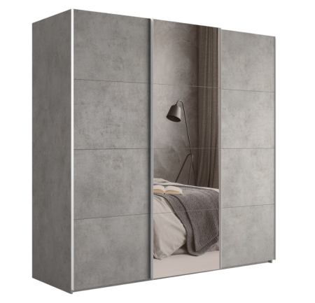 Шкаф-купе Эста 3-х дверный Медиум (4 посредине) (4 Стекла пудра / 8 ЛДСП)