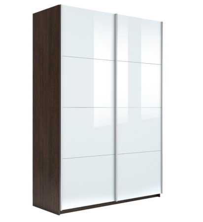 Шкаф-купе Прайм 2-х дверный (Белое стекло)