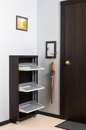 Обувница Люкс стекло белое Шкафы 3-х секционные