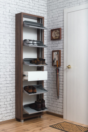 Обувница Люкс стекло белое Шкафы 5-ти секционные Плюс