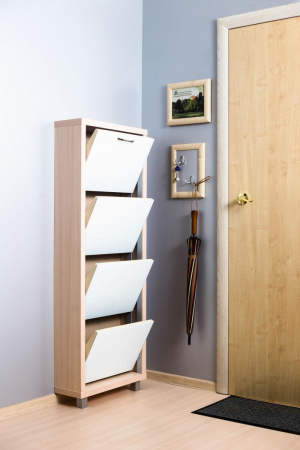 Обувница Люкс стекло белое Шкафы 4-х секционные Обувница Люкс стекло белое Шкафы 4-х секционные