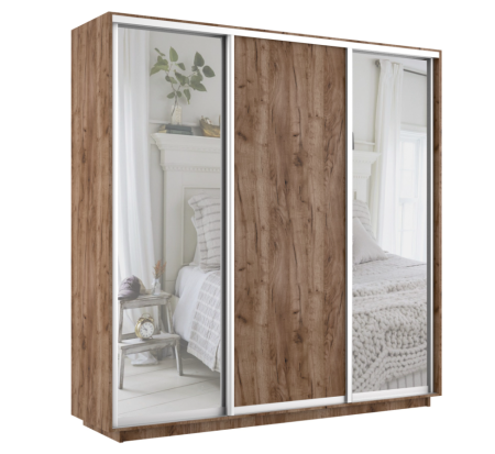 Шкаф-купе Экспресс 3-х дверный (Зеркало, ЛДСП)