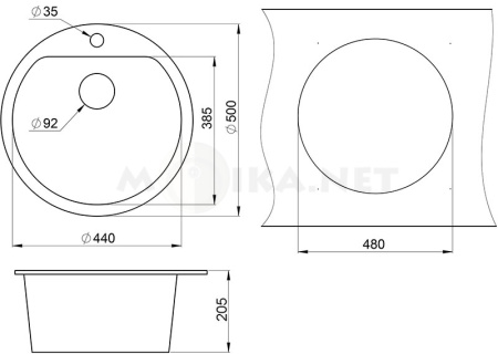 Кухонная мойка GRANULA GR-5101