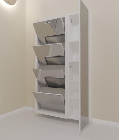 Шкаф 4-х секционный Люкс Дуэт Люкс зеркало