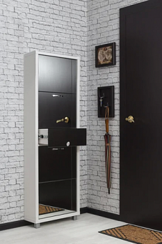 Обувница Люкс фасад зеркало Шкафы 4-х секционные Плюс