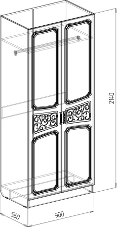 Шкаф 2х 0.9 (Тиффани) Шкаф 2х 0.9 (Тиффани)