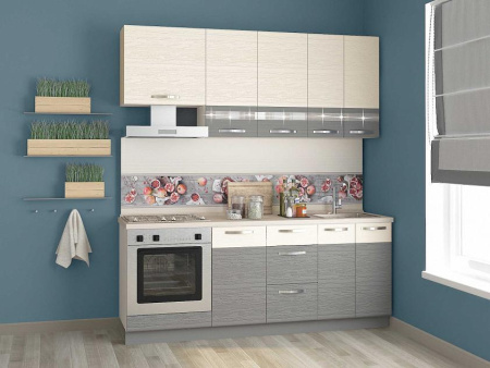 Кухонный гарнитур Графит 17 (ширина 200 см)  Кухонный гарнитур Графит 17 (ширина 200 см)