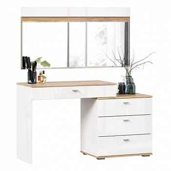 Фиджи Стол туалетный комбинированный с зеркалом 1200 (Дуб Золотой/Белый) Фиджи Стол туалетный комбинированный с зеркалом 1200 (Дуб Золотой/Белый)