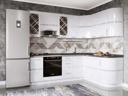 Кухонный гарнитур угловой Бьянка 42 (ширина 240х173 см)