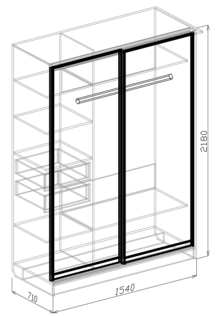 Шкаф купе 2х (дверь + зеркало) Шкаф купе 2х (дверь + зеркало)