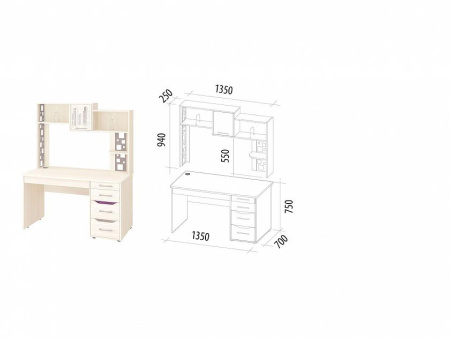 Стол с надстройкой Мегаполис 60