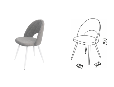 Стул Велюр Статус Десерт светло-серый