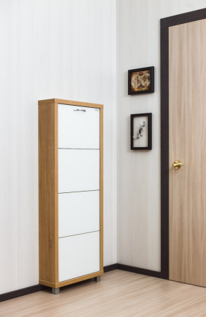 Обувница Люкс стекло белое Шкафы 4-х секционные