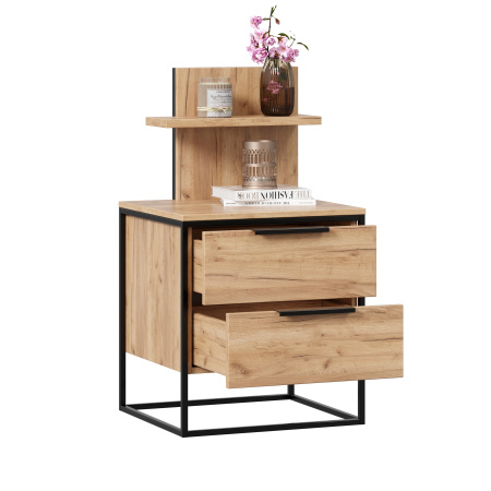 Норд Тумба прикроватная с полкой (Дуб Золотой)