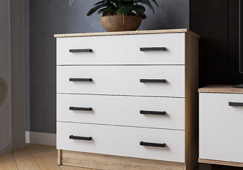 Комод КМ-2 белый/дуб крафт золотой Комод КМ-2 белый/дуб крафт золотой