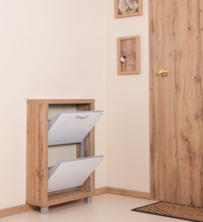 Шкаф 2-х секционный Люкс стекло белое