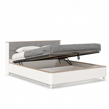 Стефания Кровать двуспальная 1600 мягкая с подъемным механизмом (Дуб Маувелла PR/Белый) Стефания Кровать двуспальная 1600 мягкая с подъемным механизмом (Дуб Маувелла PR/Белый)