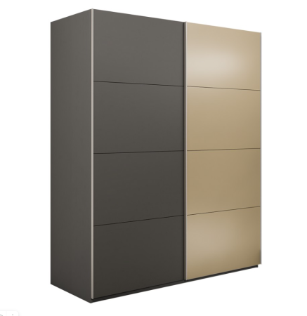 Шкаф-купе Эста 2-х дверный Медиум (4 ЛДСП / 4 Стекла фисташка)