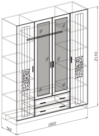Шкаф 4х(Роберта) Шкаф 4х(Роберта)