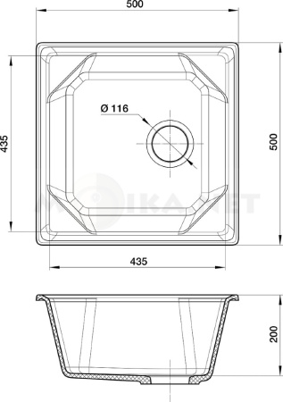 Кухонная мойка GRANFEST GF-U-500
