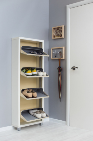 Обувница Люкс стекло белое Шкафы 4-х секционные Обувница Люкс стекло белое Шкафы 4-х секционные