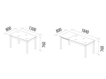 Орфей-40 Оникс Стол обеденный 1300(1840)х800х760
