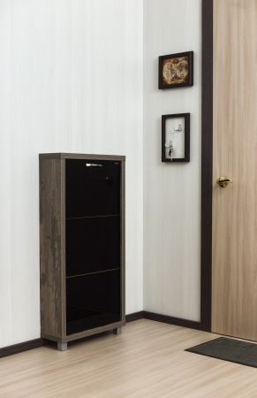 Обувница Люкс стекло черное Шкафы 3-х секционные