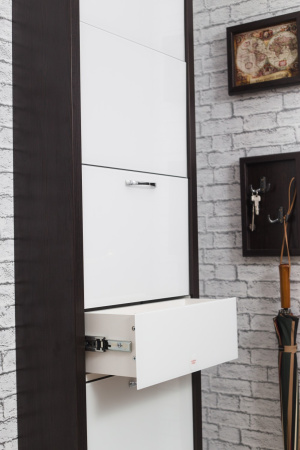 Обувница Люкс стекло белое Шкафы 5-ти секционные Плюс