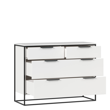 Норд Комод 1190 с 4 ящиками (Белый/Статуарио)