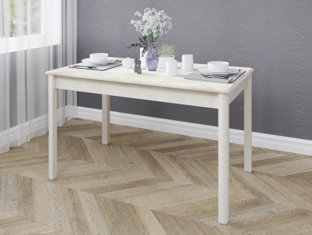 Орфей-45 Бетон крем/Белый шпон Стол обеденный 1300(2100)х800х750