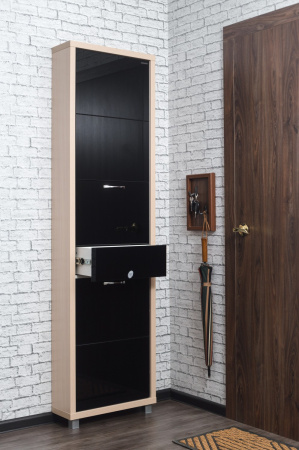 Обувница Люкс стекло черное Шкафы 5-ти секционные Плюс