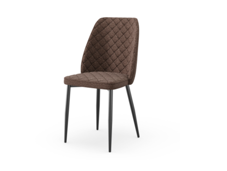 Леон Стул мягкий с основанием, опора металл (Темно-серый, ткань Beatto Plan-1 1079)