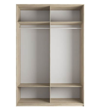 Шкаф-купе Эста 2-х дверный Медиум (4 ЛДСП / 4 Стекла фисташка)