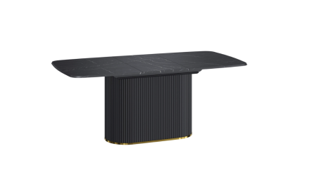 Стол обеденный раздвижной (Мрамор чёрный М04) 