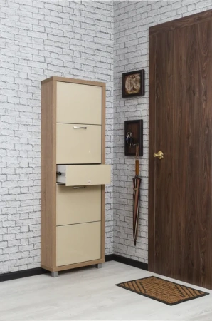 Обувница Люкс стекло капучино Шкафы 4-х секционные Плюс