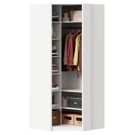 Норд Шкаф угловой с зеркалом (Белый)