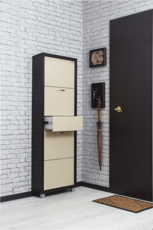 Обувница Люкс стекло капучино Шкафы 4-х секционные Плюс