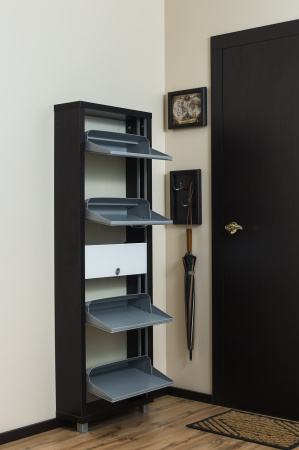 Обувница Люкс стекло белое Шкафы 4-х секционные Плюс