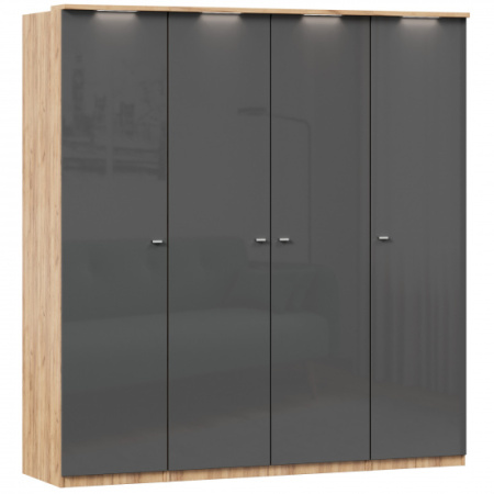 Фиджи Шкаф четырехстворчатый (Дуб Золотой/Антрацит) Фиджи Шкаф четырехстворчатый (Дуб Золотой/Антрацит)