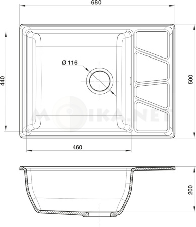 Кухонная мойка GRANFEST GF-V-680L