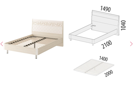 Кровать с ортопедическим основанием Тиффани 93 305